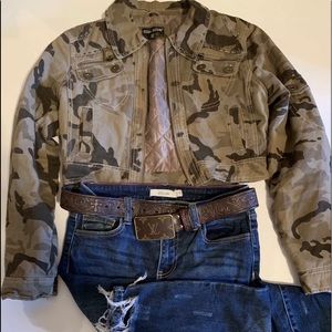 Nina Rossi Studded Camouflage Jacket